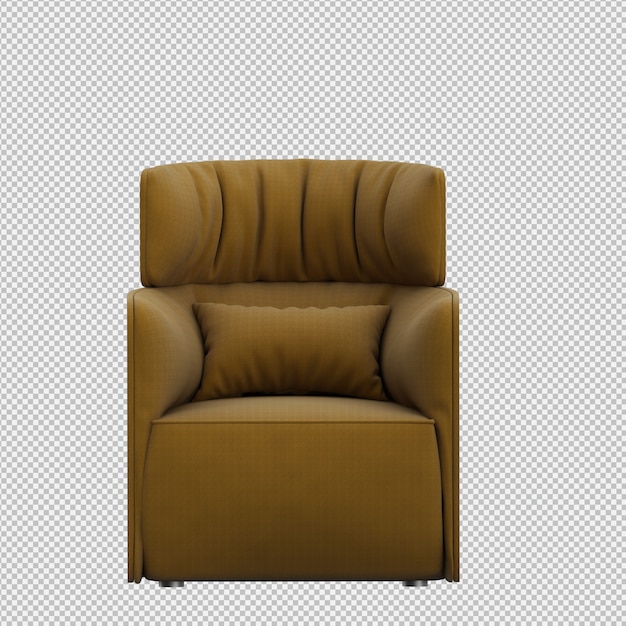  3d render of isometric armchair