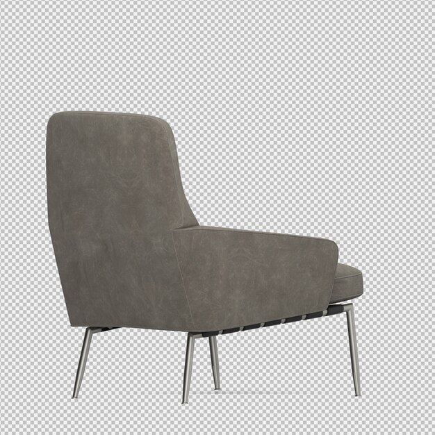 3d render of isometric armchair