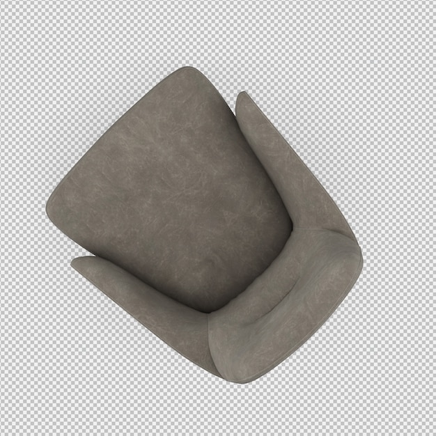 3d render of isometric armchair