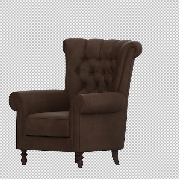 3d render of isometric armchair