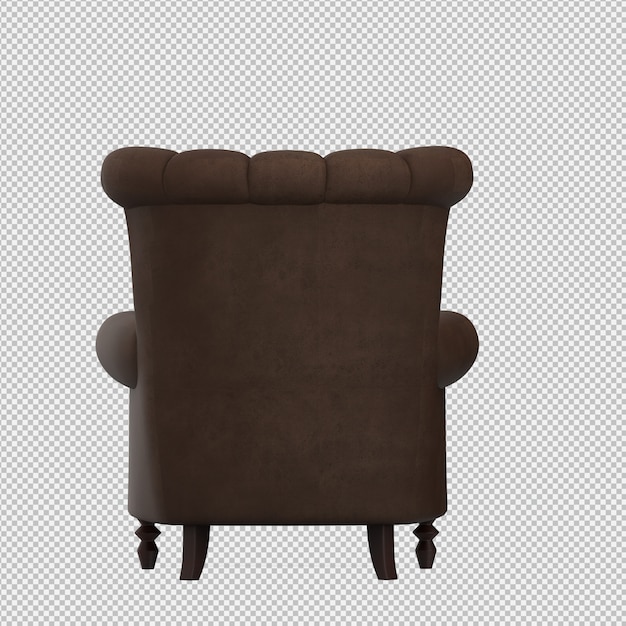 3d render of isometric armchair