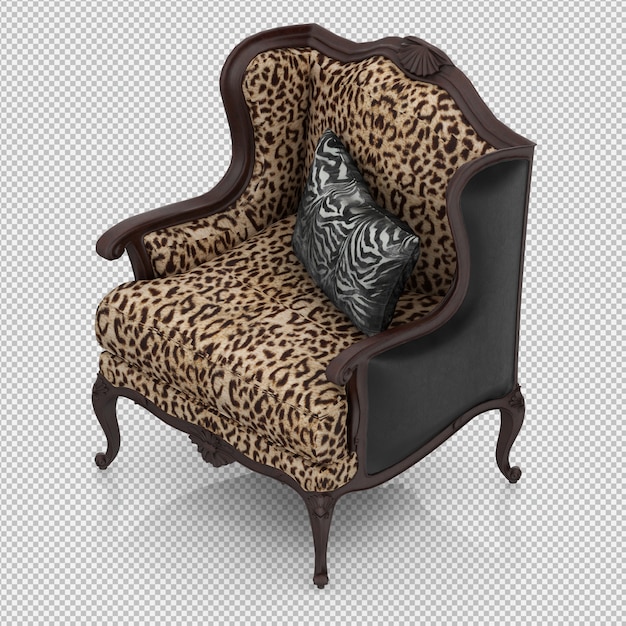 3d render of isometric armchair