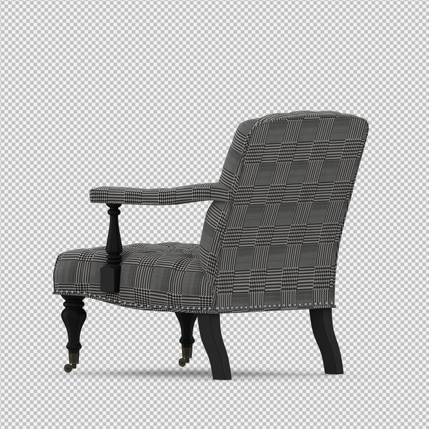 3d render of isometric armchair