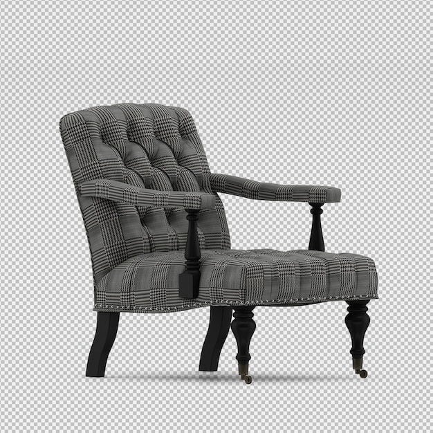 3d render of isometric armchair