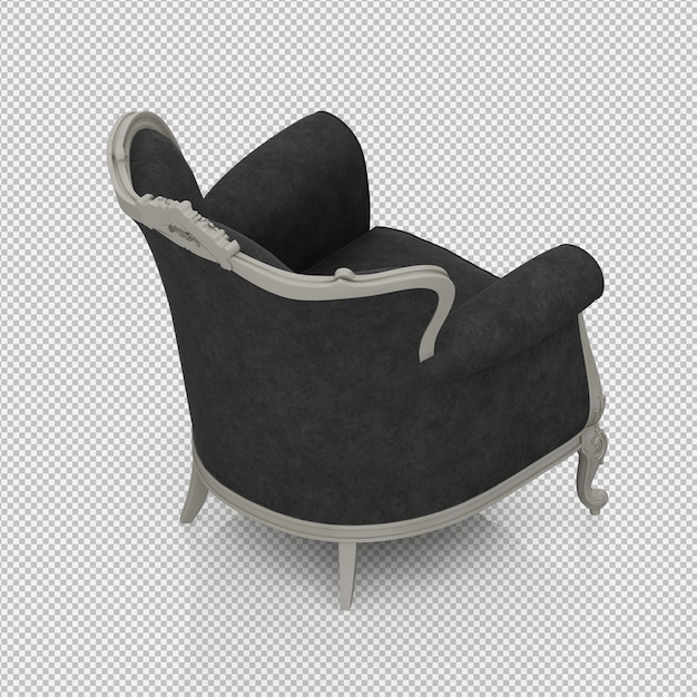 PSD 3d render of isometric armchair