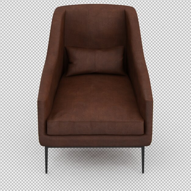 3d render of isometric armchair