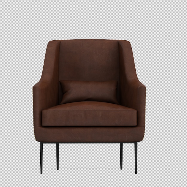 3d render of isometric armchair