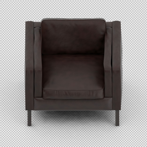 3d render of isometric armchair