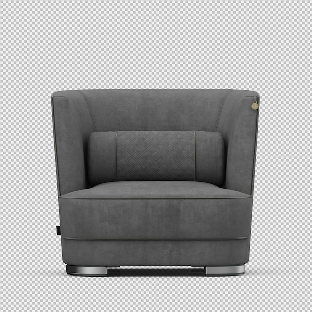 3d render of isometric armchair