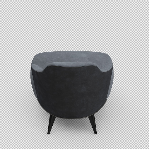 3d render of isometric armchair