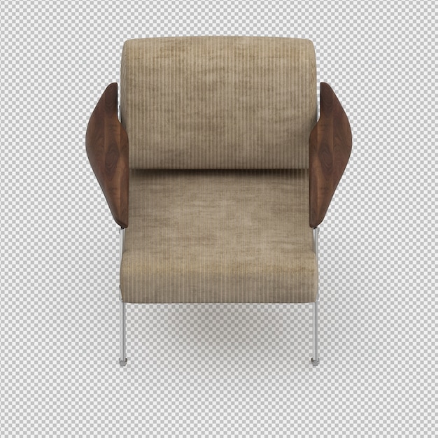 3d render of isometric armchair