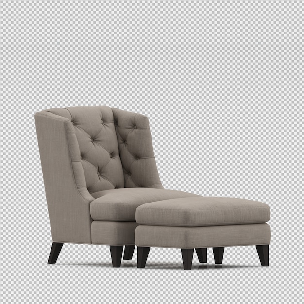 3d render of isometric armchair