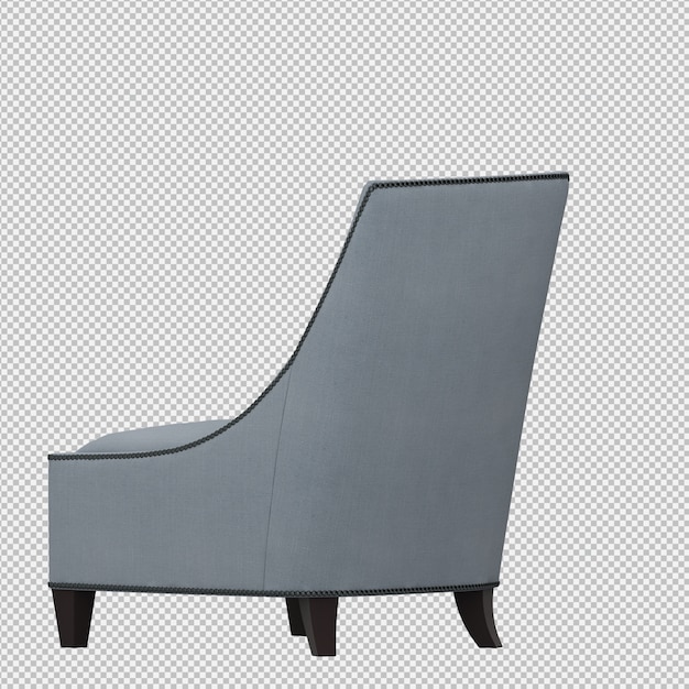 PSD 3d render of isometric armchair