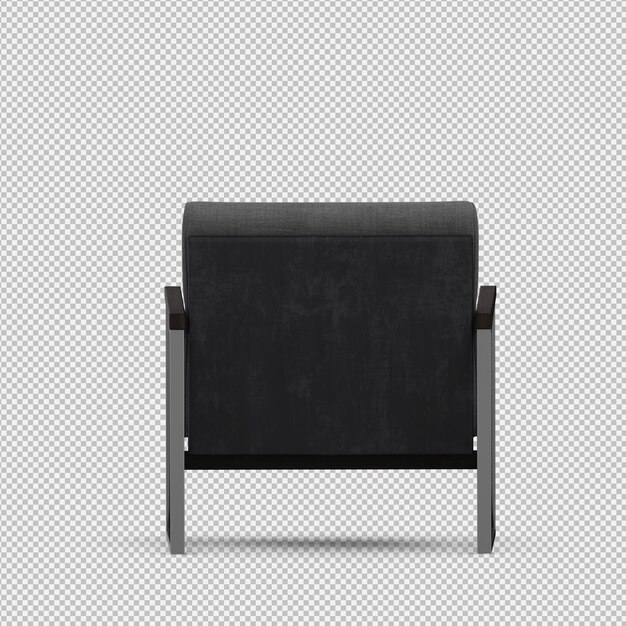 PSD 3d render of isometric armchair