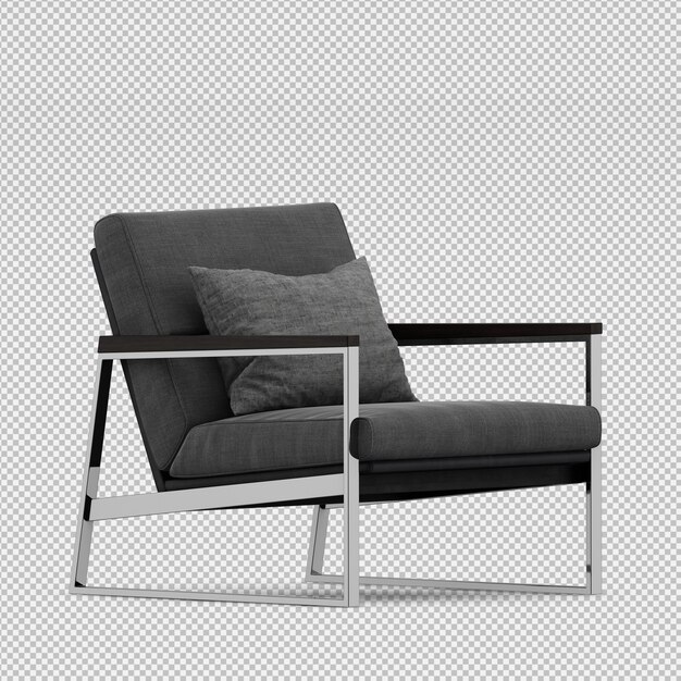 3d render of isometric armchair