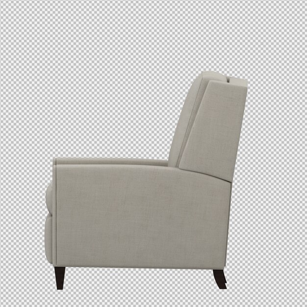 3d render of isometric armchair