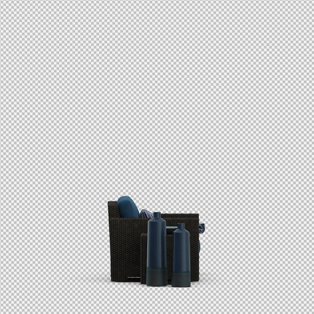 3d render of isometric armchair