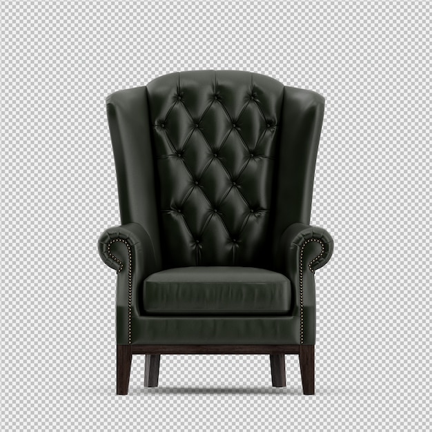 PSD 3d render of isometric armchair