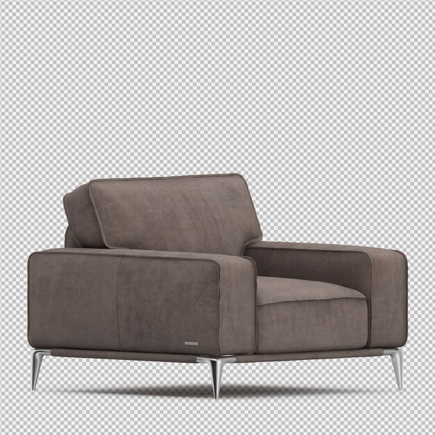 3d render of isometric armchair