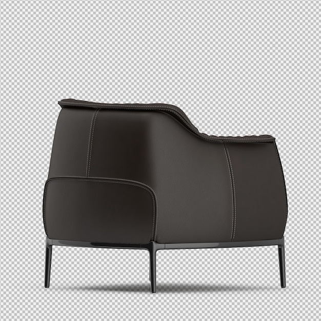 3d render of isometric armchair