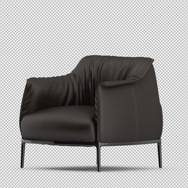 3d render of isometric armchair