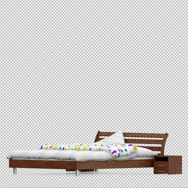 3d render of isometric bed