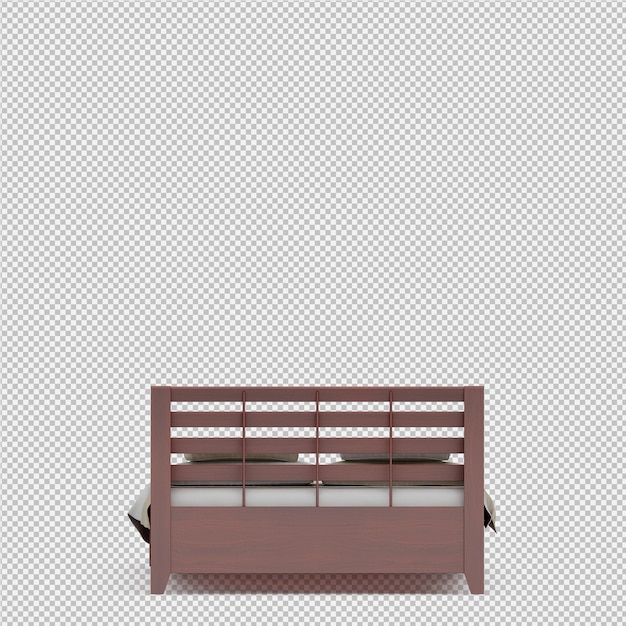 3d render of isometric bed