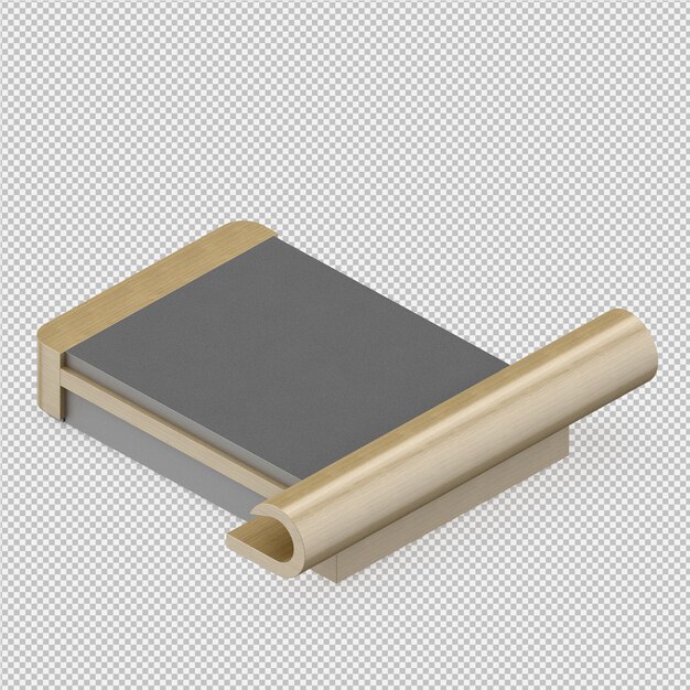 PSD 3d render of isometric bed