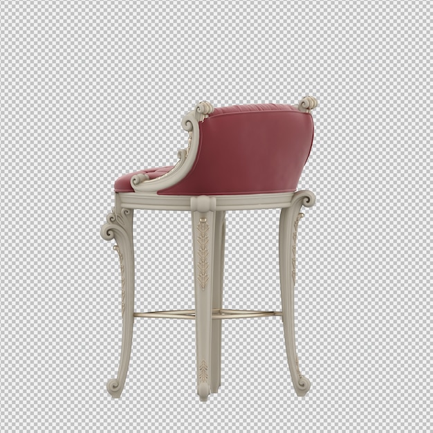 PSD 3d render of isometric chair