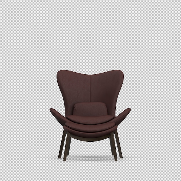 3d render of isometric chair