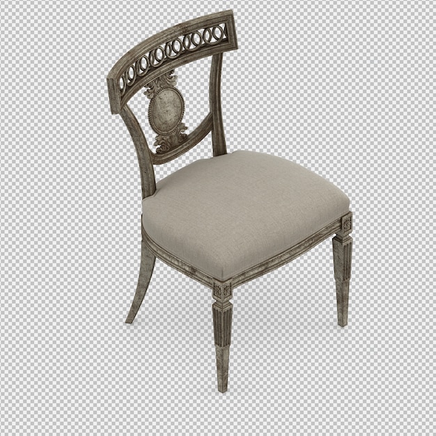 PSD 3d render of isometric chair