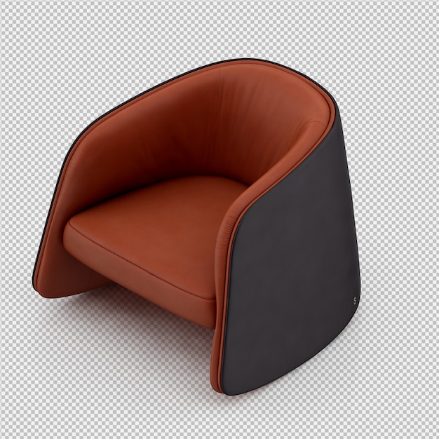 3d render izometryczny krzesło