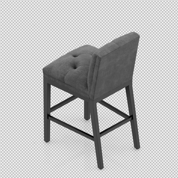 PSD 3d render izometryczny krzesło