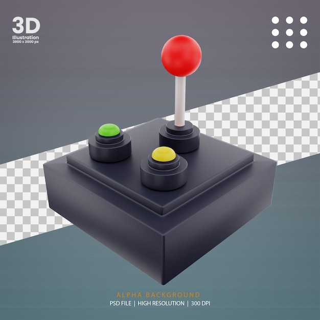 3d rendono l'illustrazione del joystick