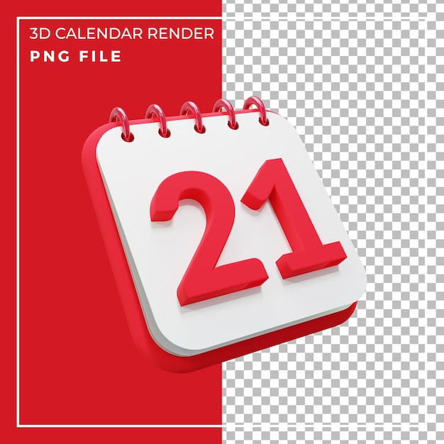 3D render kalender 2 dagen