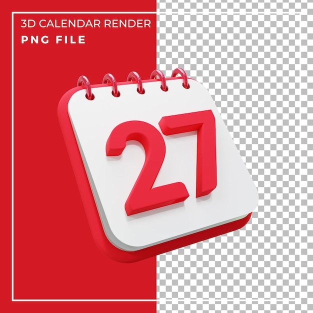 3d render kalender 27 dagen