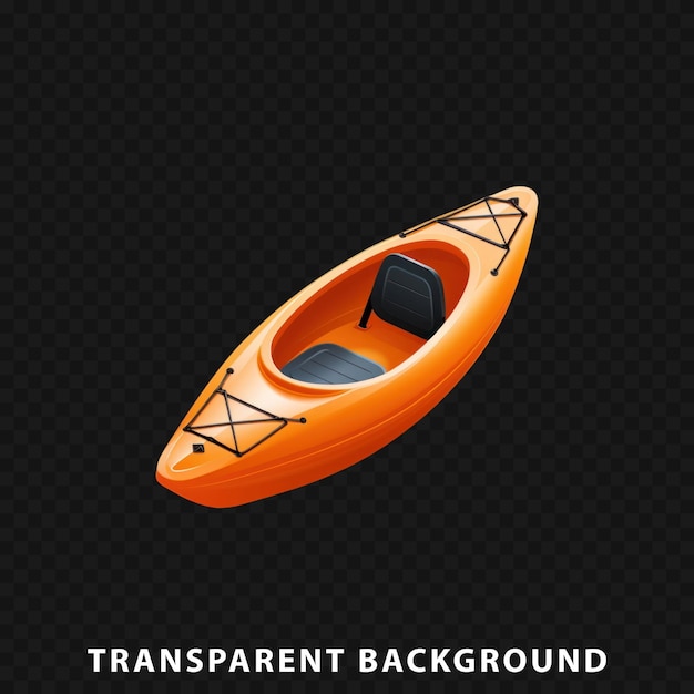 3d render kayak isolated on transparent background