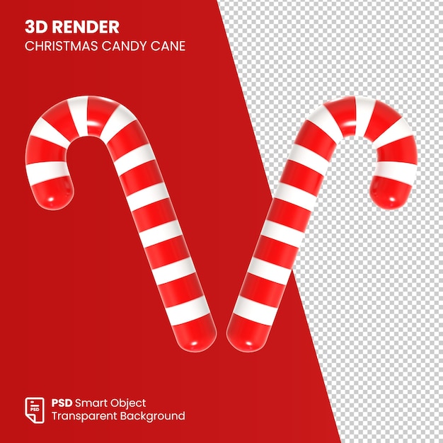 3d render kerst candy cane