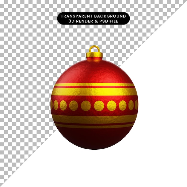 PSD 3d render kerst speelgoed ornamenten pictogram kerst bal