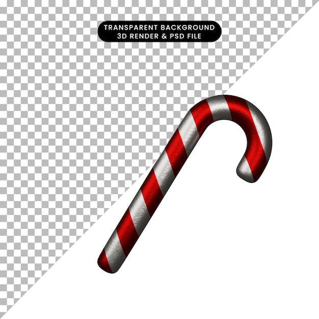 PSD 3d render kerst speelgoed ornamenten pictogram snoepgoed