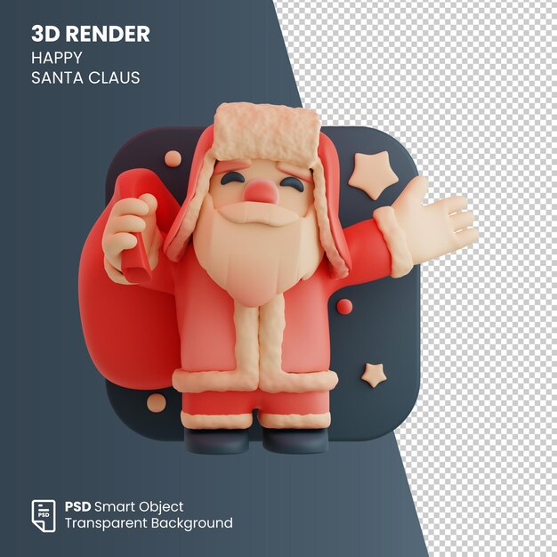 3d render kerstmis gelukkige kerstman