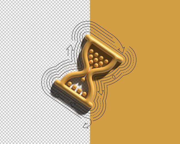 3D Render Klepsydra Symbol Myszy Projekt Przezroczysty Plik Psd.