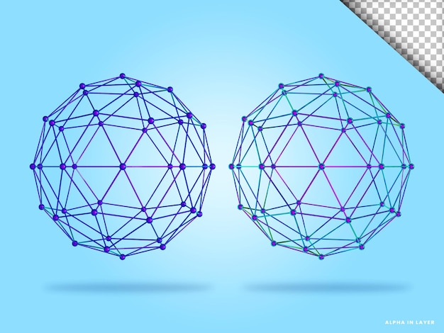 PSD 3d render kleurrijke geometrische vormen objecten geïsoleerd