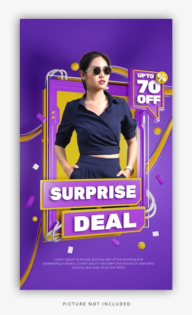 3d render kleurrijke verkoop korting promotie banner