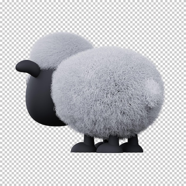 PSD 3d render kolorowej czarnej owcy psd