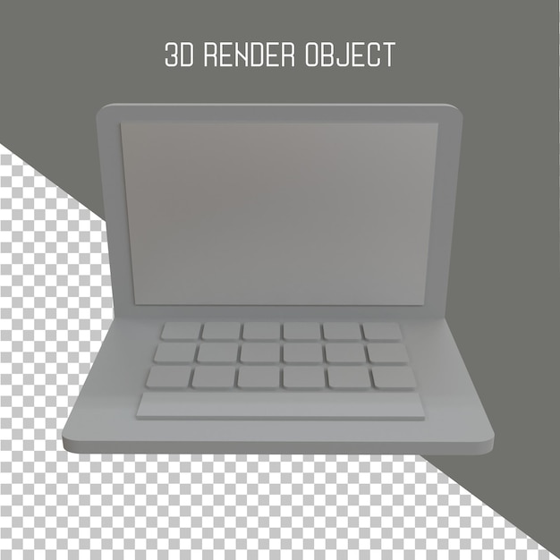 3D render laptop icon