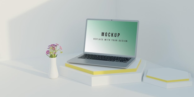 3d render laptop mockup