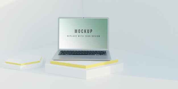Modello di laptop con rendering 3d