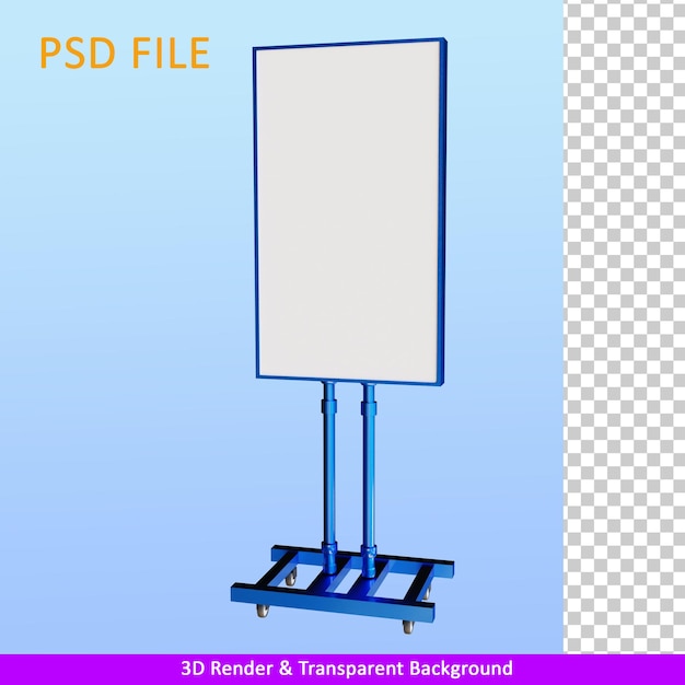 3D render lcd-scherm informatie