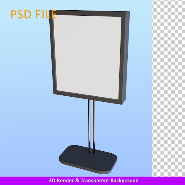 3d render lcd-scherm informatie